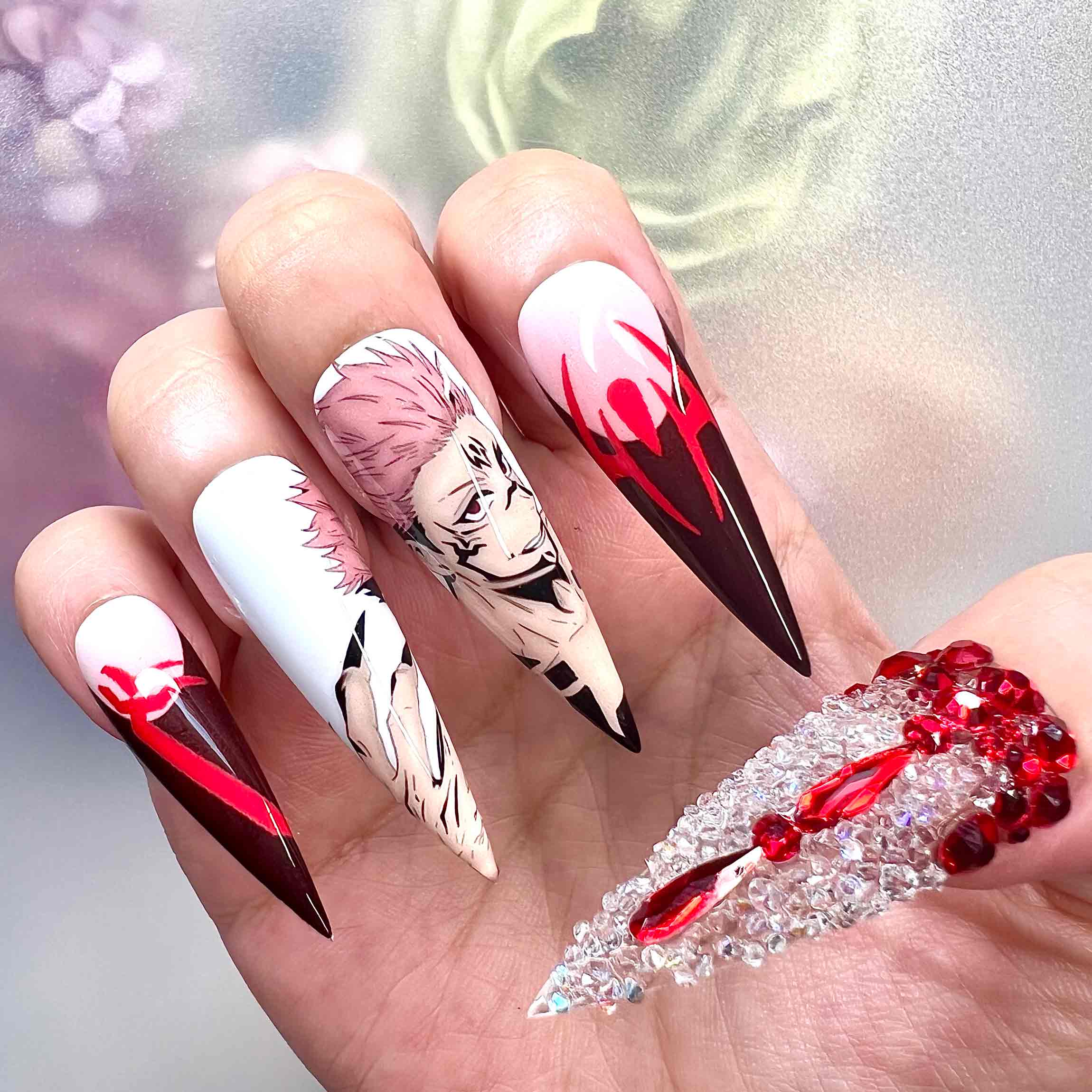 Sukuna Swarovski Diamanté Froni Nail