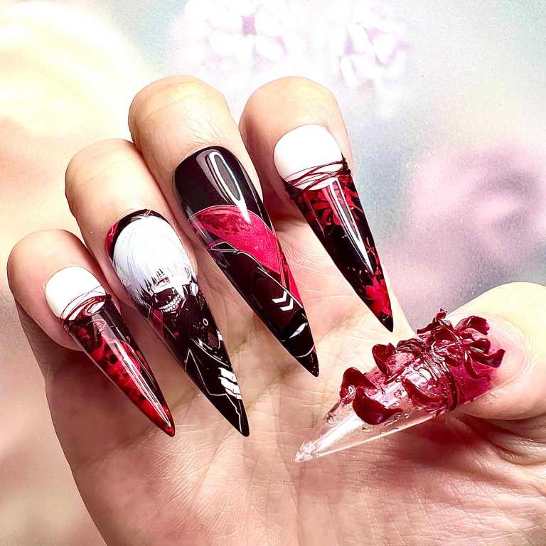 Kaneki with Red Spider Lily | Froni Nail